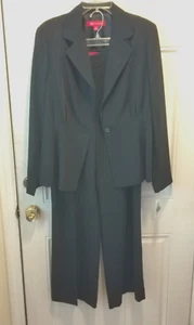 Ann Klein Size 14 Black w/silver vein accents NWT Pants 1 button Blazer Set MW26 - Picture 1 of 14