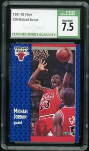 MICHAEL JORDAN 1991-92 Fleer #29 Chicago Bulls Hall of Fame CSG 7.5 Near Mint+ - Picture 1 of 2