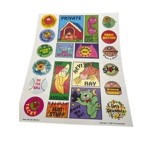 Vintage 1989 Away We Go Stickers By Troll Associates 8.5" x 11" Classroom Retro - Picture 1 of 3