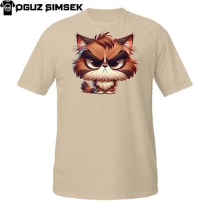 Grumpy Cat T-Shirt – Angry Cartoon Kitten with Attitude for Cute Rebels Unisex - Picture 1 of 32