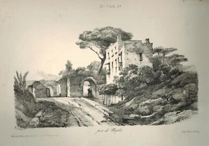 Jules Coignet - Lithographie von Bénard & Frey - in der Nähe von Neapel - Studie 11. Jh. - Bild 1 von 1