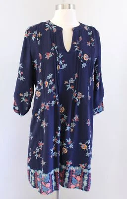 NUEVO CON ETIQUETAS Collective Concepts Stitch Fix Azul Marino Floral Camisa Cambio Vestido Talla S Foto 1 de 4