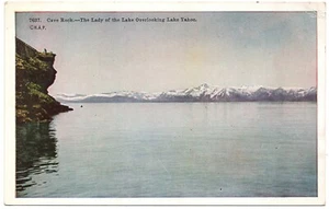 Cave Rock The Lady of the Lake Overlooking Lake Tahoe California Postcard - Picture 1 of 2