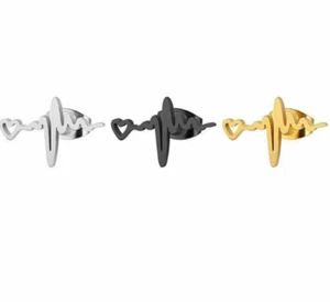 Orecchini battito cardiaco ecg medico acciaio inox gioielli infermiere medico donna borchie - Foto 1 di 16