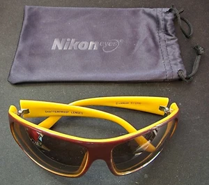 RARE! Airwalk Primo Sunglasses Aviator Spades Shatterproof Lenses Yellow Nikon - Picture 1 of 4