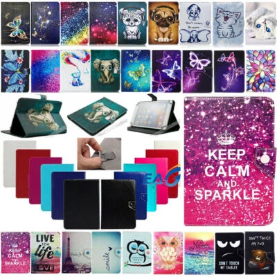 7" 8" 10" Universal Tablet PU Leather Case Stand Protective Elastic Buckle Cover - Image 1 of 4