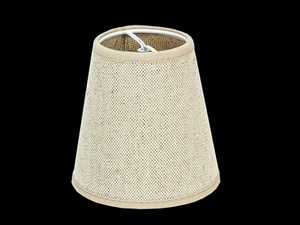 Lampenschirm Aufsteckschirm rustikal grober Leinen Stoff Kronleuchter Tischlampe - Bild 1 von 4