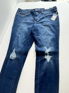 Universal Thread Jeans Womens 18 high rise Jegging Distressed Stretch Dark New - Picture 1 of 15
