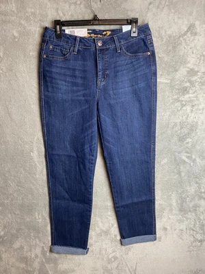 Pantalones de mezclilla Seven7 para mujer talla 4 Weekend Boyfriend azul puño enrollado nuevos Foto 1 de 4