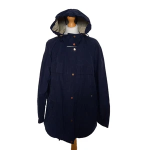 Chaqueta de lluvia Jones New York XL UK 16 18 azul marino Mac Anorak repelente al agua - Imagen 1 de 9