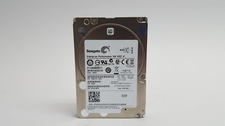 Lot of 2 Seagate  Performance 10K ST1200MM0017 1.2 TB SAS 2 2.5 in Enterprise - Image 1 of 3
