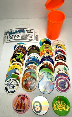 Vintage 1993-4 ROHKS Cap Game Players Kit with 43 POGS, 3 SLAMMERS and HOLDER - Image 1 of 4