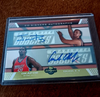 2007-08 TOPPS BASKETBALL CO-SIGNERS RARE GOLD JARED DUDLEY RC/EMEKA OKAFOR # 3/9 - Image 1 of 3