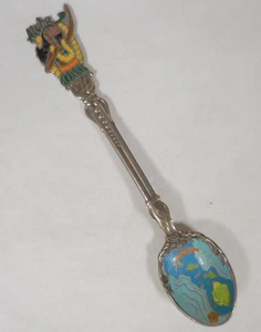 Hawaii Aloha Vintage Souvenir Spoon, Enamel Bowl with Map, Rare! - Picture 1 of 7