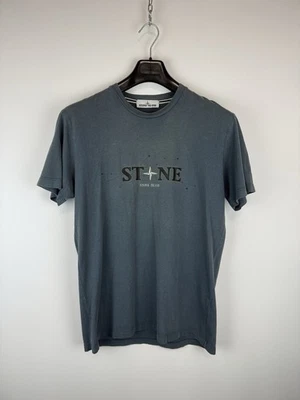 Blue Stone Island Printed T-Shirt Foto 1 de 4