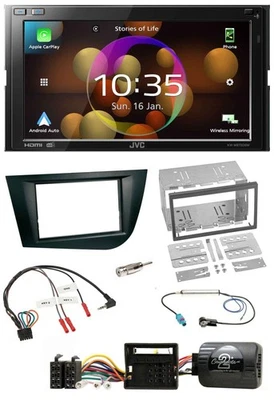 JVC DAB Lenkrad 2DIN Bluetooth USB Autoradio für Seat Leon 2005-2009 schwarz - Bild 1 von 4