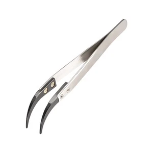 Precision Ceramic Tweezers Heat Resistant Anti-Static Curved Tweezers - Picture 1 of 4