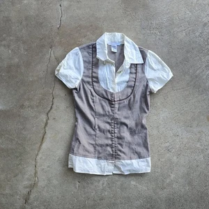 Vintage Y2k Charlotte Russe Office Sirene Secretary Sweetheart Bibliothekar Top S - Bild 1 von 5