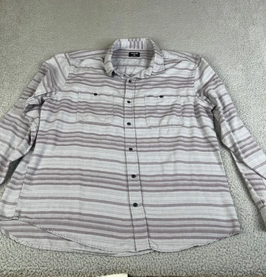 Hurley Shirt Men XXL Lavender Stripe Long Sleeve Button Pocket Casual Surf Skate - Image 1 of 4