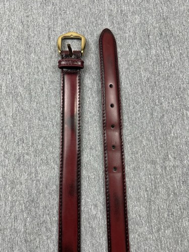 Christian Dior Cintura Uomo 36 Borgogna Spaccata Pelle Spagna Fibbia Regolabile