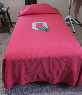 Cubierta de cama Red Ohio State Buckeyes tamaño doble con logotipo OSU Foto 1 de 4