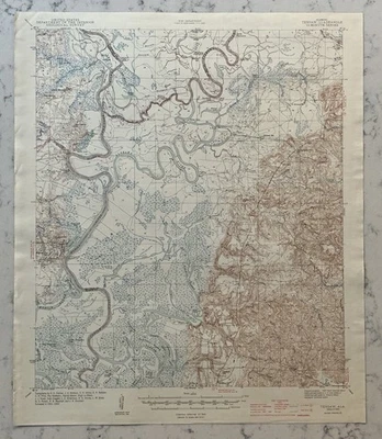 VINTAGE ORIG TENSAW ALABAMA USGS GEOLOGICAL TOPO TOPOGRAPHICAL MAP 1944 - Image 1 of 4