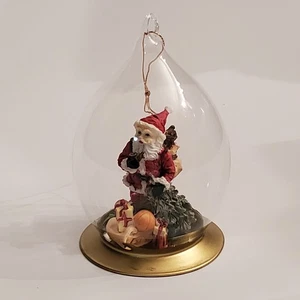 Lillian Vernon Ornament Santa W/Sled And Bag Of Toys 5163 Glass  - Picture 1 of 5