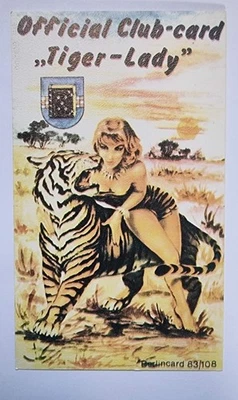 Adria-9 QSL • Berlincard 83/108 • “Tiger-Lady” • Official Club Card • 1980s - Image 1 of 2