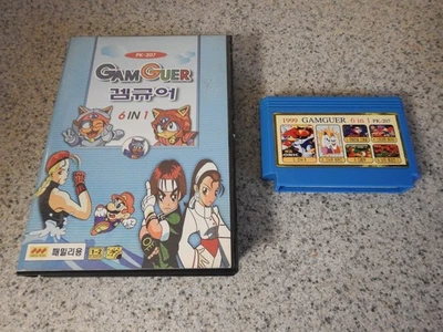 GamGuer Korean Famicom 6-in-1 Multicart CIB Sonic 5, Street Fighter, etc RARE - Image 1 of 4