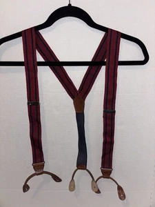 Usado en Excelente Condición Cas Alemania Occidental Para Hombre Rojo Con Azul Marino Rayas Tirantes Latón Ajustable - Imagen 1 de 6