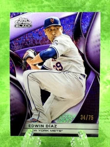 Edwin Diaz /75 Viola - 2025 Topps Cromo Nero #63 New York Mets - Foto 1 di 11