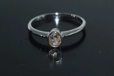 Anillo de diamantes talla rosa forma ovalada natural anillo de piedra de nacimiento de noviembre regalo para ella Foto 1 de 4