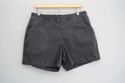 Spanx Twill 6" Shorts Womens XL Black High Rise Stretch Casual Pockets - Image 1 of 4