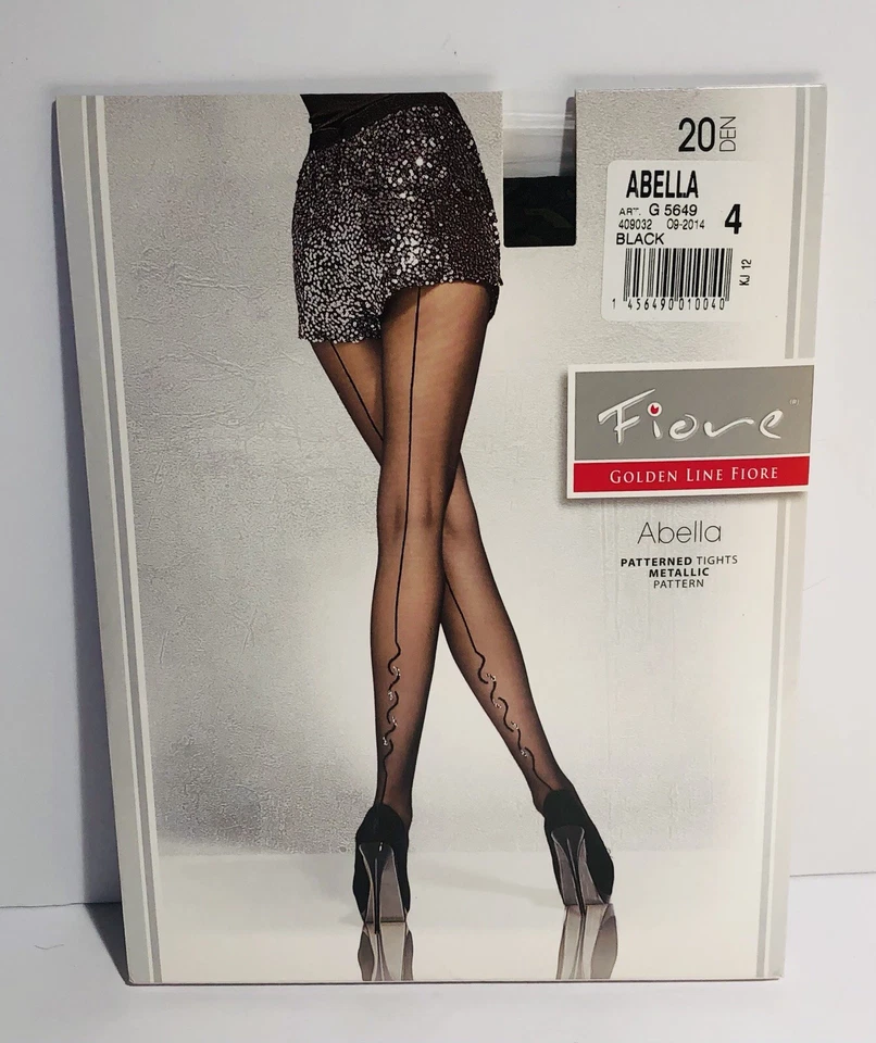 Medias Fiore ABELLA 20 Den Negro Patrón Metálico Microfibra G5649 Talla 4 Nuevas Foto 1 de 4
