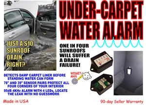 UNDER-CARPET LEAK/WATER/FLOOD ALARM for sunroofs and convertibles, Complete Kit - Picture 1 of 6