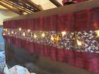 "EMBELLISHED LACE PANEL ON DARK RED - LIGHTED TABLE RUNNER" - NEW