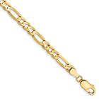 4.5Mm, 14K Yellow Gold, Open Concave Figaro Chain Bracelet