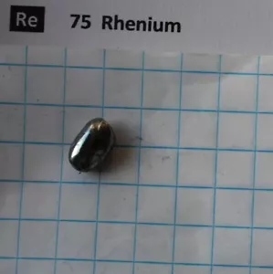Pellet metallo renio fuso ad arco 99,97% 10,95 grammi elemento 75 - Foto 1 di 2