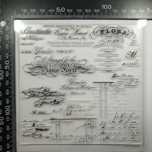 1 Clear Silicone Stamp Old Script Flora Vintage Cardmaking Scrapbooking Journal - Picture 1 of 12