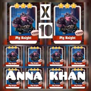 10 X Pig knight :- Warriors Set :- Coin Master Cards :- Pig knight