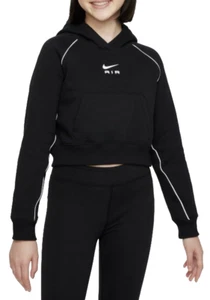 NIKE Big Girls' Sportswear Air French Terry Crop Hoodie sz Medium (10-12) Black - Picture 1 of 8