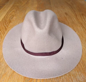 Contrast Striped Wool Blend Fedora Hat from ZARA: Size: S-M: Light Brown - Picture 1 of 9