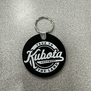 New Kubota Black Rubber Key Chain Key Tag with Metal Ring