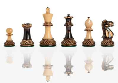 The Burnt Grandmaster Chess Set - Pieces Only - 4.0" King - Image 1 of 4