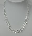 Swarovski Swan Signed Faceted Graduated Clear Crystal Bead Beaded Necklace