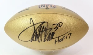 Terrell Davis autographed Gold Panel NFL Football Inscribed "HOF 17" Beckett COA - Picture 1 of 3
