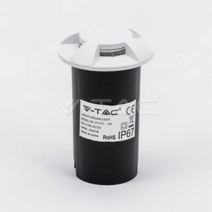 Faretto segnapasso Led rotondo bianco incasso pavimento 1W V-TAC VT-1171-W - Foto 1 di 1