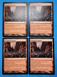 4x Smoldering Spires Worldwake 2010 Mtg Magic Red Mountain Mana Land Card 143 - Picture 1 of 4