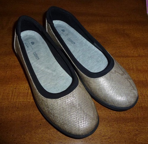 CLARKS CLOUD STEPPERS *AYLA* PIATTI SERPENTE TALPA DONNA 6M