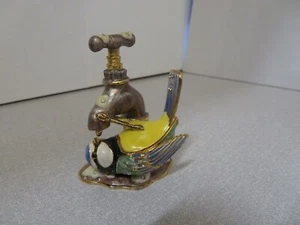 Arora Hidden Treasures Trinket Box. Blue Tit on Tap in Snow. - Picture 1 of 9
